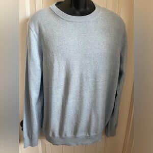 NWT Christian Lacroix Pima Cotton/Blend Pale Blue Long Sleeve Crewneck, Sz Large